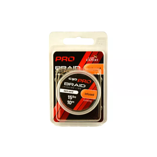 Carp Expert Pro Infused Dark Sand 15lbs Geflochtene Sinkende Vorfachschnur 10m