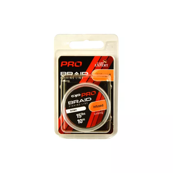 Carp Expert Pro Infused Brown 25lbs Geflochtene Sinkende Vorfachschnur 10m