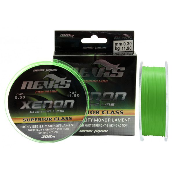 Nevis Xenon 600m 0.25mm Monofile Hauptschnur-Fluo Grün