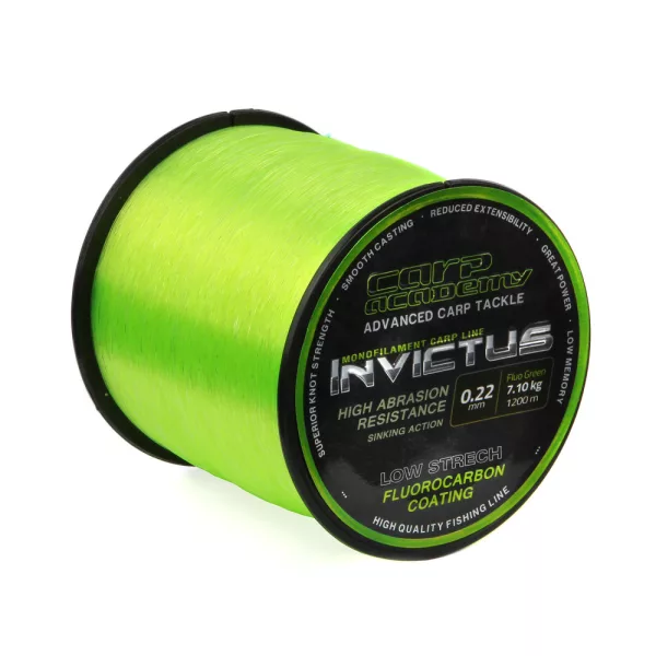 Carp Academy Invictus 1200m 0.28mm Monofile Hauptschnur-Fluo Grün
