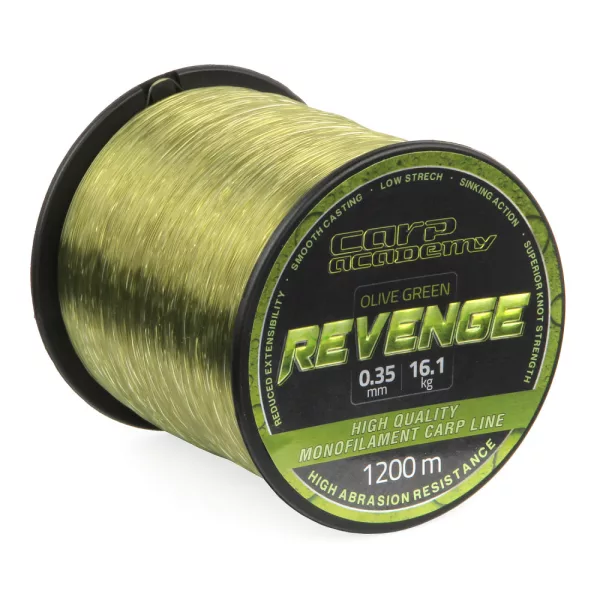 Carp Academy Revenge 1200m 0.25mm Monofil Hauptschnur-Grün