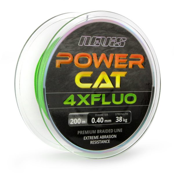 Nevis Powercat 4XFluo 200m 0,70mm Geflochtene Hauptschnur-Grün