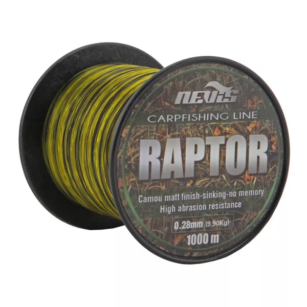 Nevis Raptor 1000m 0.30mm Monofile Hauptschnur-Gelb+Grün