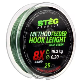   Stég Stég Method Feeder geflochtene Vorfachschnur 0.18mm 25m - Dunkelgrün