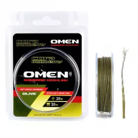   Carp Academy Omen Skinbraid Olive 25Lb 20m 0.44mm Geflochtene Vorfachschnur-Olivgrün