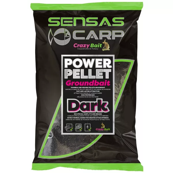 Sensas UK Power Pellets Dunkel Grundfutter 2kg