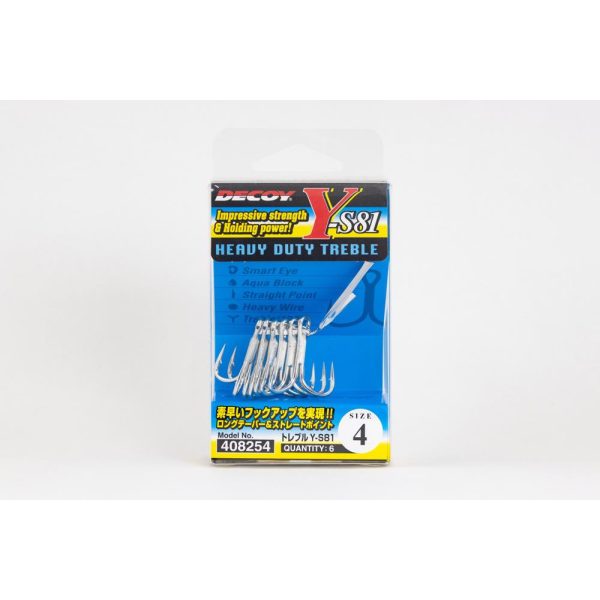 Decoy Y-S81 Super Heavy Duty #4 Drillingshaken mit Öse und Widerhaken 6 Stk.