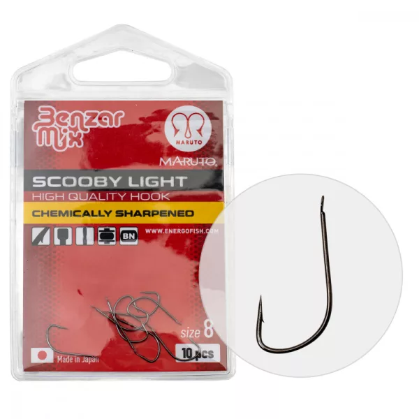 BENZÁR SCOOBY LIGHT HAKEN 8 10STK/PACK - Brassenhaken - Widerhakenhaken, Plattenhaken