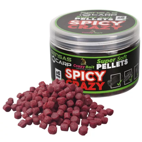 Sensas Super weich Spicy Crazy 6mm Hakenpellet 60gr