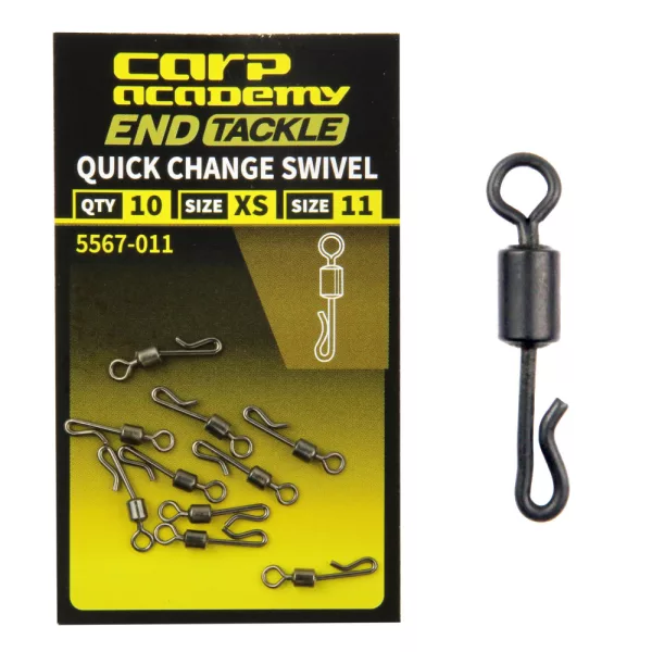 Carp Academy Karpfen Schnellverschluss mit Wirbel 9er MS 10 Stk.
