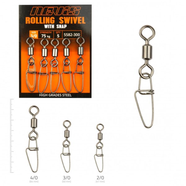 Nevis Extra starker Wirbel mit Sicherheitskarabiner 3/0