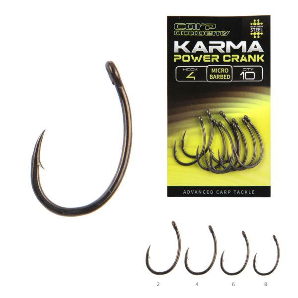 Carp Academy Karma Power Crank 4 Ösenhaken, mit Widerhaken 10Stk