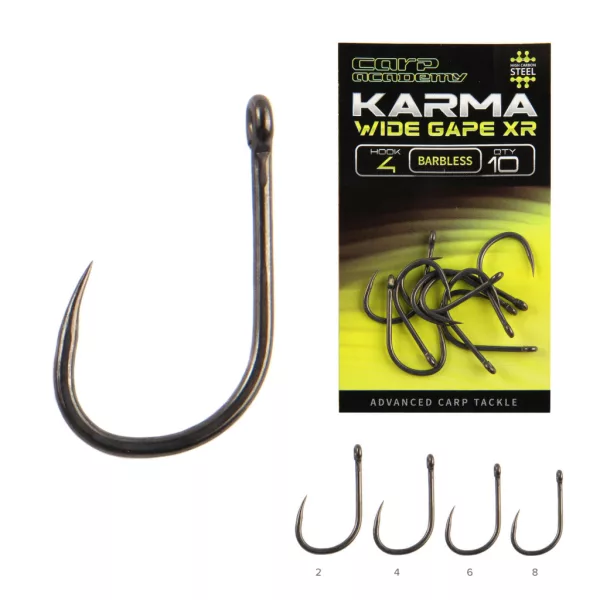 Carp Academy Karma Wide Gape XR 4 Ösenhaken, ohne Widerhaken 10Stk