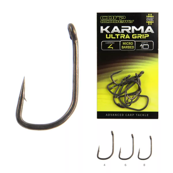 Carp Academy Karma Ultra Grip 4 Ösenhaken, mit Widerhaken 10Stk