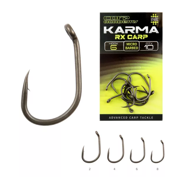 Carp Academy Karma RX Carp 8 Boiliehaken mit Öhr und Widerhaken 10 Stk.