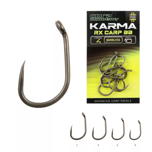 Carp Academy Karma RX Carp 4 Widerhakenloser Öhrhaken für Boilies 10 Stk.