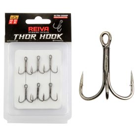   Reiva Treble Hook TR-20 Schwarz 4 6 Stk./Packung Öhrhaken mit Widerhaken für Raubfische