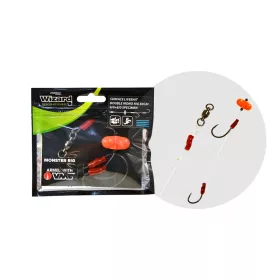   Wizard Monster Surface Livebait Double Mono Rig 6/0+8/0 Specimen 80cm Doppelhaken Monofil Vorfach