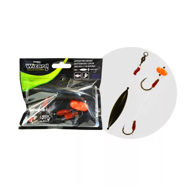 Wizard Monster Upose Pro Mono Bottom Rig 30gr 9/0+11/0 Round Vorfach