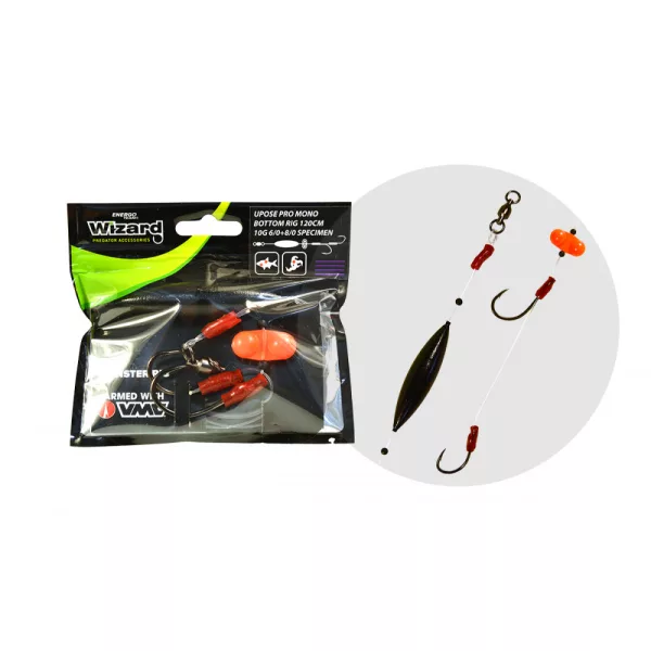 Wizard Monster Upose Pro Mono Bottom Rig 10gr 6/0+8/0 Specimen Vorfach