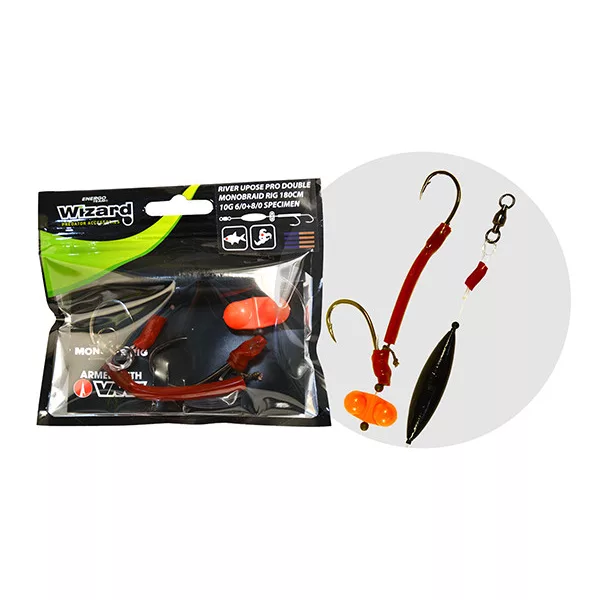 Wizard Monster River Upose Pro Double Monobraid Rig 9/0+11/0 30gr Round Welsvorfach