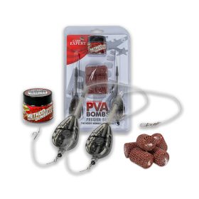   Carp Expert Rapid Pva Bomb Set Montage 40gr+40gr 2 Montagen + 6 PVA Bombs + Köder Grundfischen