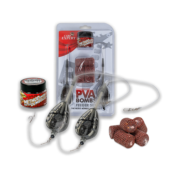 Carp Expert Rapid Pva Bomb Set Montage 50gr+50gr 2 Montagen + 6 PVA Bombs + Köder Grundfischen