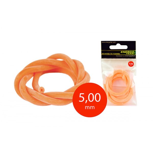 EnergoTeam Schleudergummi Verpackt 5,00x2,00mm 60cm Fluo Orange