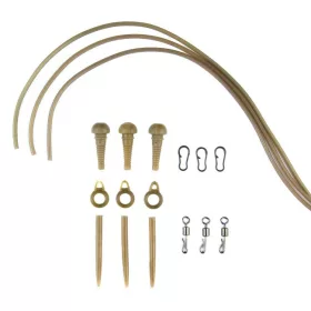   Carp Academy Komplettes Endtackle - auf weichem Schlauch Braun 3 Stk.