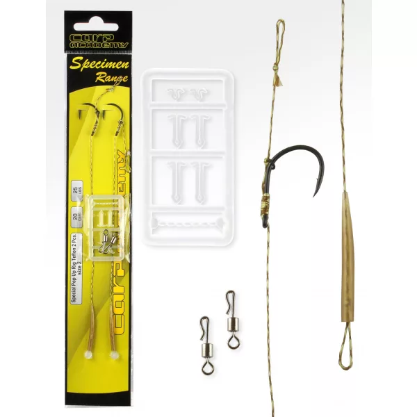 Carp Academy Special Pop Up Rig Teflon Schwarz 6 2Stk./Packung Geöster Haken mit Widerhaken Boilie-Haken