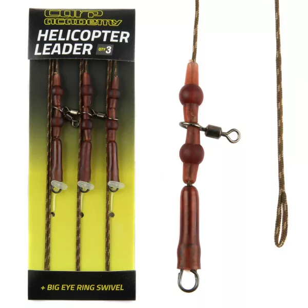 Carp Academy Komplette Endmontage mit Bleieinsatzschnur, Wirbel und Bleiclip 75cm 35lb 3 Stk.