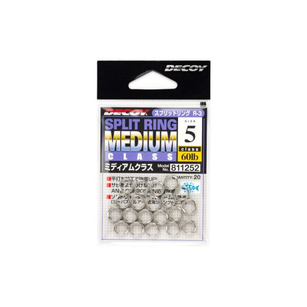 Decoy R-3 Medium Class Silver 5 60lb Split Ring Schlüsselring 20Stk