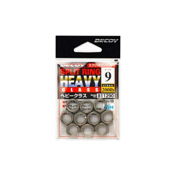 Decoy R-5 Heavy Class Silver 8 150lb Split Ring Schlüsselring 10 Stk.