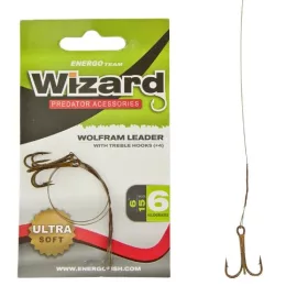 Wolfram-Vorfach mit Drilling 6 6Kg 2 Stk/Pckg