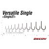 Decoy 37 Versatile Single #2 Öhrhaken mit Widerhaken, Einzelhaken für Raubfische 8 Stück