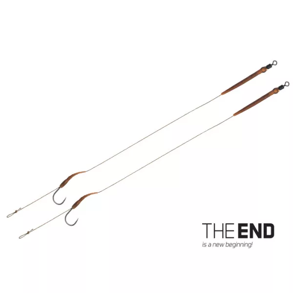 Delphin THE END Boilie Rig gebundener Haken / 2 Stk. 20cm/25lbs/#6