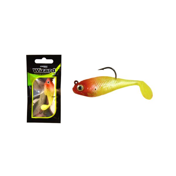 Wizard Swimbait Paddle Shad 5,08cm Redhead Gummifisch