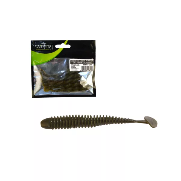 Wizard Power Minnow Gray 9cm Gummifisch 5 Stück