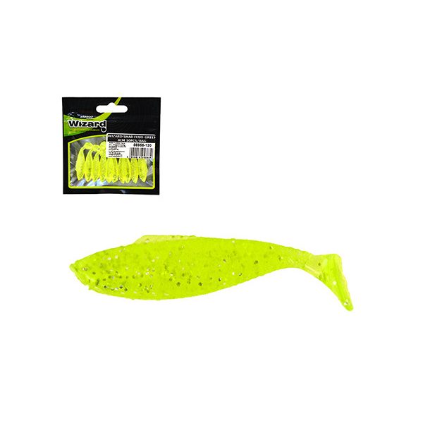 Wizard Shad Fluo-Green 4cm Kunstköder 10 Stk.