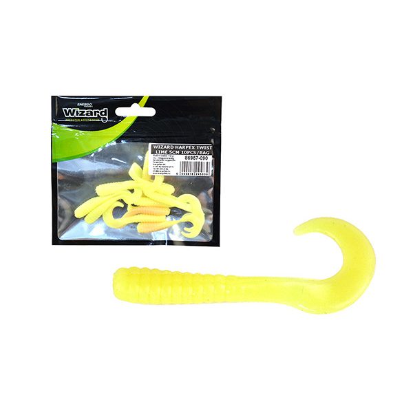Wizard Harpex Twist Lang Limette 5cm Twister 10 Stück
