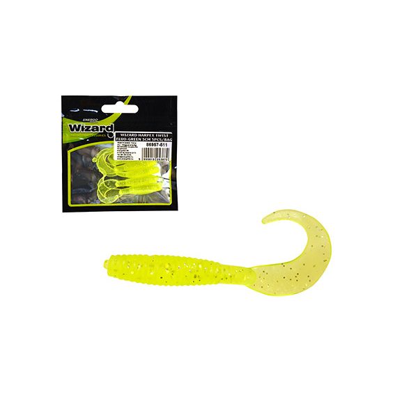 Wizard Harpex Twist Fluo-Green 5cm Kunstköder 5 Stk.