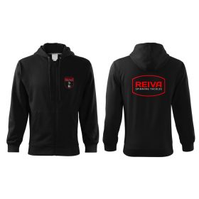 Reiva Schwarzer Kapuzenpullover mit Reißverschluss XL