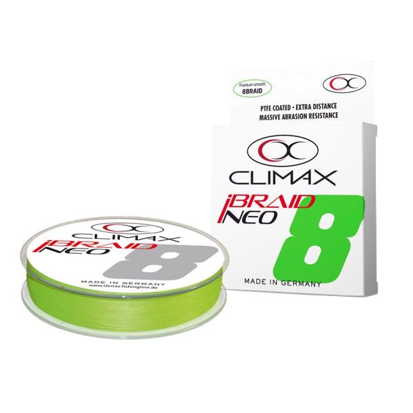 Climax iBraid Neo X8 Fluo Chartreuse 135m 0,22mm 19,1kg Geflochtene Hauptschnur