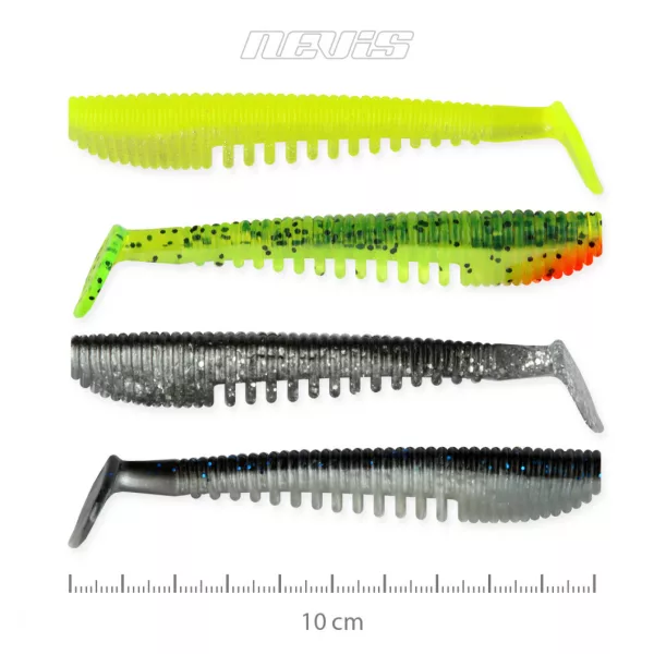 Nevis Impulse Shad 10cm 6,92gr 4Stk/Pck 4Farben Plastikköder