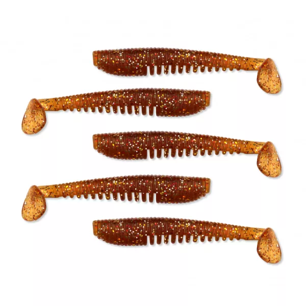 Nevis Impulse Shad 7,5cm 3,05gr 5Stk/Pckg Braun Glitzer Plastikköder