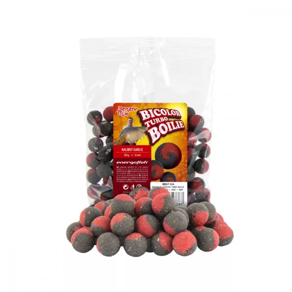 Benzar Turbo Bicolor Boilie Heilbutt-Knoblauch 250G 16Mm