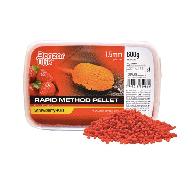 Benzár Mix Rapid Method Pellet 1,5mm Erdbeer-Krill Pellet Box 600gr