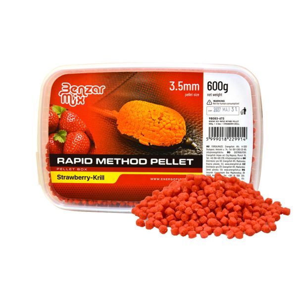 Benzár Mix Rapid Method Pellet 3,5mm Erdbeer-Krill Pellet Box 600gr