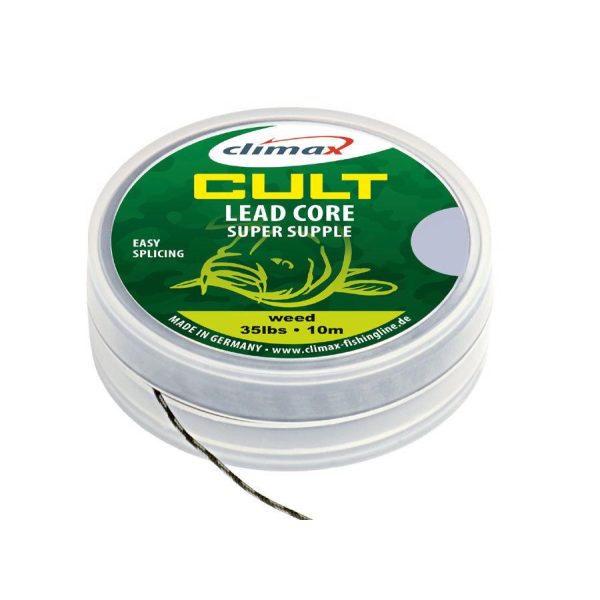 Climax Cult Carp Leadcore 10m 45lb Dark Silt Geflochtenes Vorfach