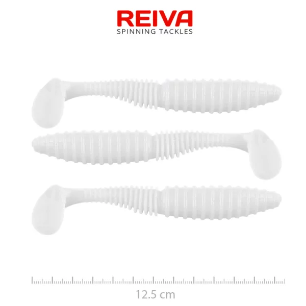 Reiva Zander Power Shad Classic White 12,5cm Gummiköder 3 Stück